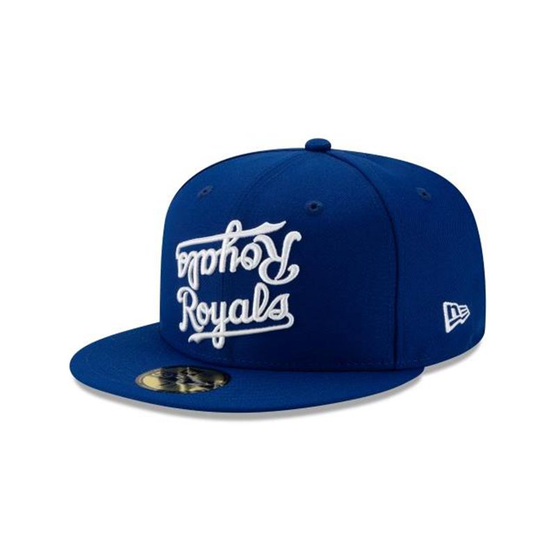 MLB Kansas City Royals Team Mirror 59Fifty Fitted (KUQ1836) - Blue New Era Caps